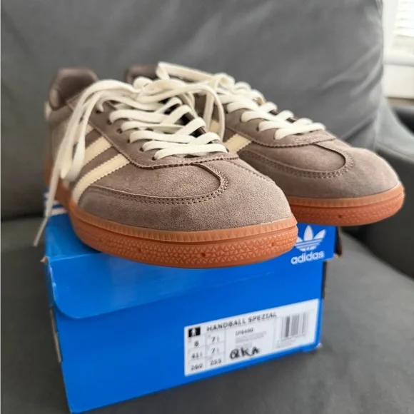 Adidas Unisex Taupe Suede Sneakers